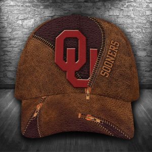 Personalized Oklahoma Sooners Zip Pattern 3D Baseball Cap - Brown CGI1757