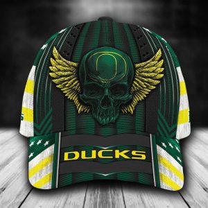 Personalized Oregon Ducks Skull Wings 3D Classic Baseball Cap CGI1359