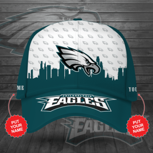 Personalized Philadelphia Eagles City Nights 3D Baseball Cap - Teal White CGI2015