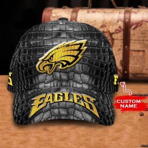 Personalized Philadelphia Eagles Crocodile Skin Pattern 3D Classic Baseball Cap CGI594
