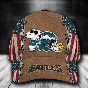 Personalized Philadelphia Eagles Snoopy USA Flag 3D Classic Baseball Cap CGI806