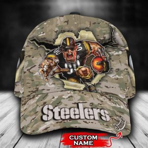 Personalized Pittsburgh Steelers Camo Mascot 3D Classic Baseball Cap CGI916