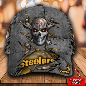 Personalized Pittsburgh Steelers Skull 3D Classic Baseball Cap CGI1174