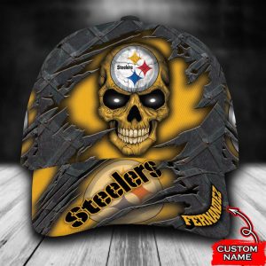 Personalized Pittsburgh Steelers Skull 3D Classic Baseball Cap CGI1423