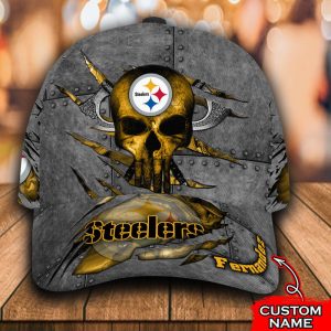 Personalized Pittsburgh Steelers The Punisher Skull 3D Classic Baseball Cap CGI861