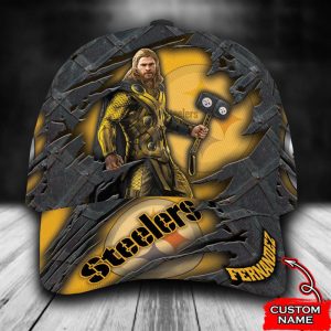 Personalized Pittsburgh Steelers Thor Marvel 3D Baseball Cap - Yellow CGI1021