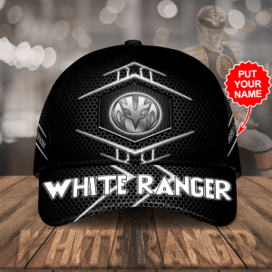 Personalized Power Rangers White Ranger 3D Classic Baseball Cap/Hat - Black CGI2255