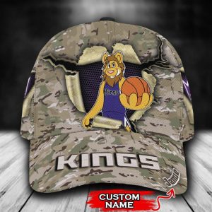 Personalized Sacramento Kings Mascot NBA Camo Pattern 3D Baseball Cap CGI1875