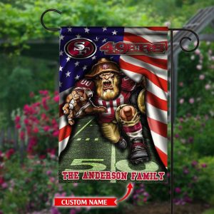 Personalized San Francisco 49ers Flag Mascot NFL Flag House & Garden HGF080