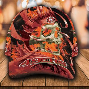 Personalized San Francisco 49ers Flame Skull 3D Classic Baseball Cap CGI353