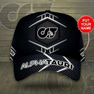 Personalized Scuderia AlphaTauri Classic White Trellis Baseball Cap - Black CGI2171
