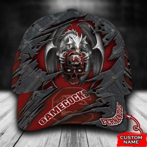 Personalized South Carolina Gamecocks Skull Dragon 3D Classic Baseball Cap CGI181
