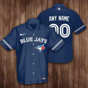 Personalized Toronto Blue Jays Baseball 3D Hawaiian Shirt - Navy BHS036
