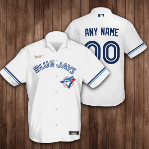 Personalized Toronto Blue Jays Baseball 3D Hawaiian Shirt - White BHS070