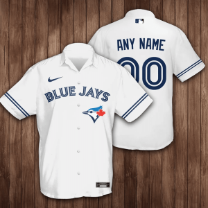Personalized Toronto Blue Jays Baseball 3D Hawaiian Shirt - White BHS098