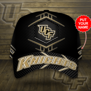 Personalized UCF Knights Beehive Hexagon Pattern 3D Baseball Cap - Black CGI2060