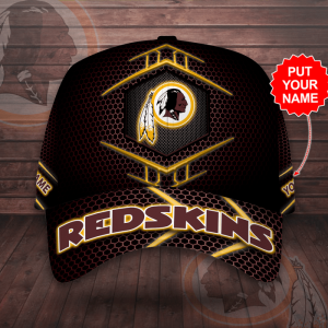 Personalized Washington Redskins Beehive Hexagon Pattern 3D Baseball Cap - Black Garnet CGI2020