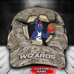 Personalized Washington Wizards Camo Mascot NBA 3D Classic Baseball Cap CGI576