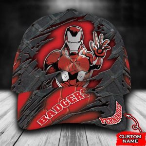 Personalized Wisconsin Badgers Iron Man 3D Classic Baseball Cap CGI963