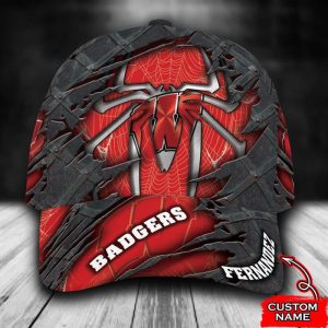 Personalized Wisconsin Badgers Spiderman 3D Baseball Cap - Red CGI1744