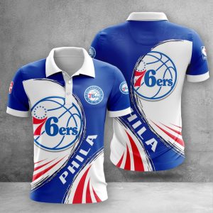 Philadelphia 76ers Polo Shirt Golf Shirt 3D PLS2425