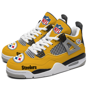 Pittsburgh Steelers NFL Custom Name Jordan 4 Shoes Personalized Sneaker For Fan J4020
