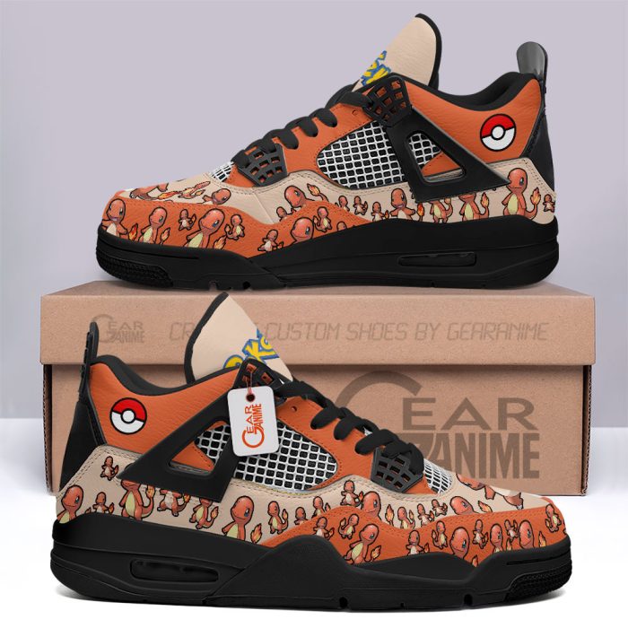 Pokemon Charmander Jordan 4 Sneakers Custom Anime Shoes JD242