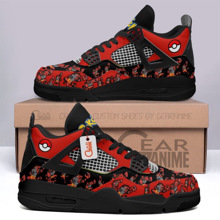 Pokemon Incineroar Jordan 4 Sneakers Custom Anime Shoes JD235