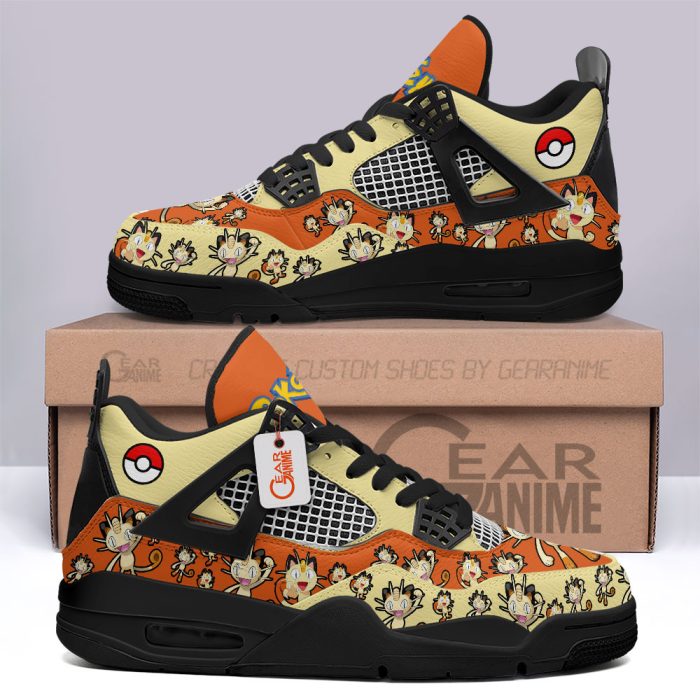 Pokemon Meowth Jordan 4 Sneakers Custom Anime Shoes JD230