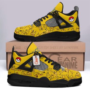 Pokemon Pikachu Jordan 4 Sneakers Custom Anime Shoes JD318