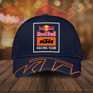 Red Bull KTM Factory MotoGP Racing Logo Classic Baseball Cap - Navy Orange CGI2240
