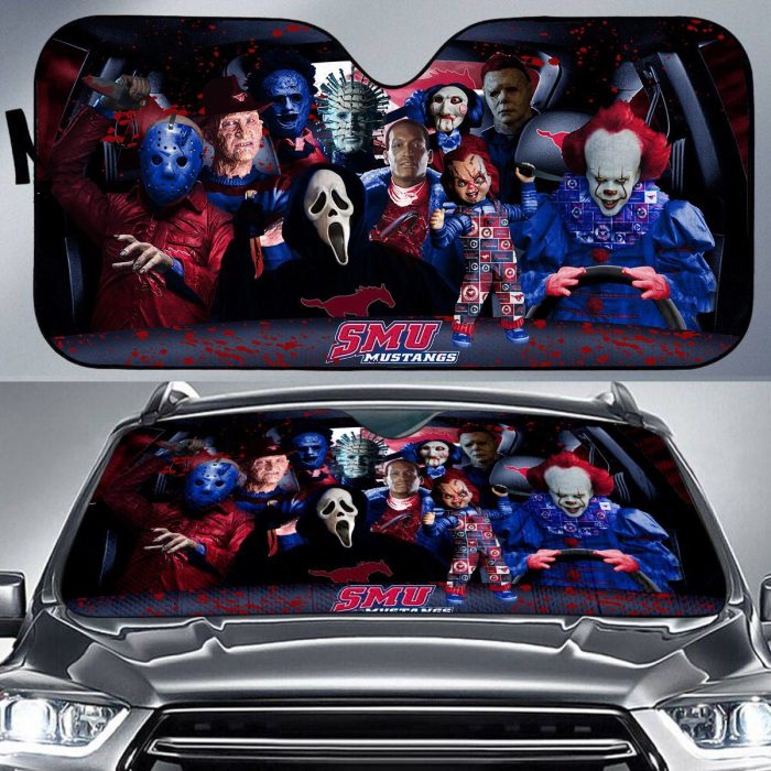 SMU Mustangs NCAA Halloween Car Sun Shade CSS0545