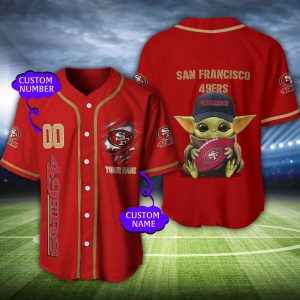San Francisco 49ers NFL 3D Personalized Baseball Jersey BJ1206