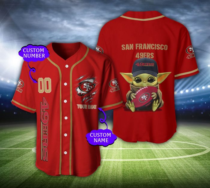 San Francisco 49ers NFL 3D Personalized Baseball Jersey BJ1206