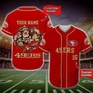 San Francisco 49ers NFL 3D Personalized Baseball Jersey BJ1259