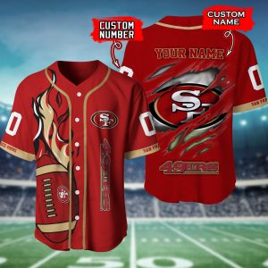 San Francisco 49ers NFL 3D Personalized Baseball Jersey BJ1657