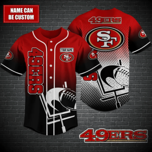 San Francisco 49ers NFL 3D Personalized Baseball Jersey BJ1770