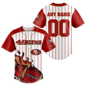 San Francisco 49ers NFL 3D Personalized Baseball Jersey BJ1898
