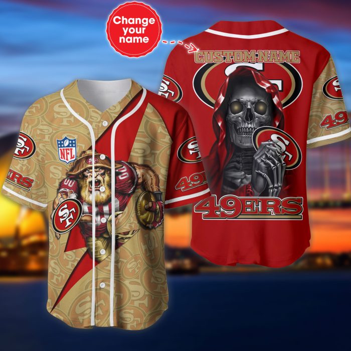 San Francisco 49ers NFL 3D Personalized Baseball Jersey BJ1956