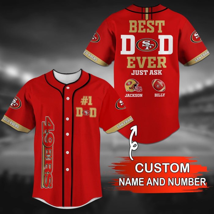 San Francisco 49ers NFL Personalized Baseball Jersey BJ1282