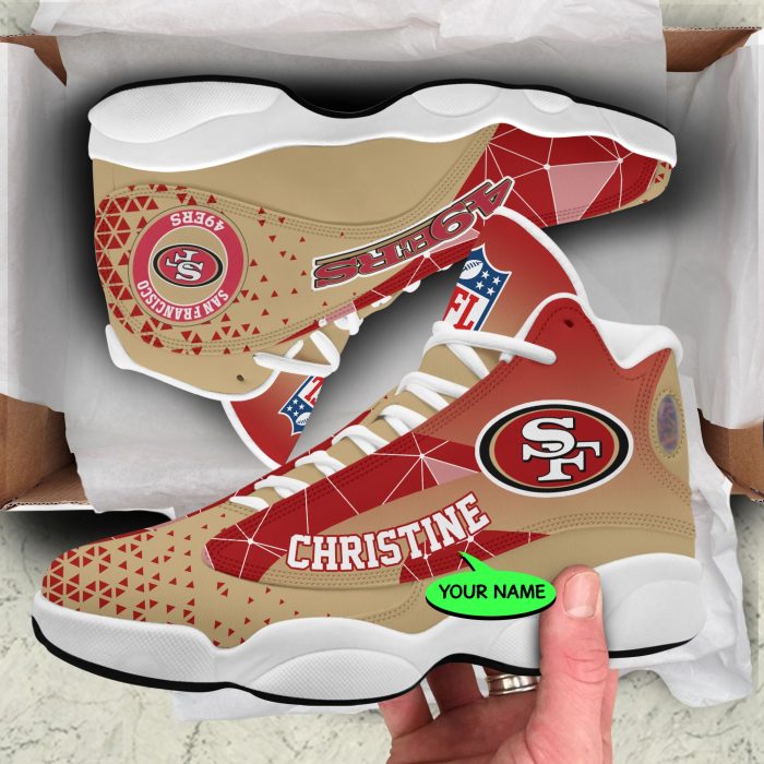 San Francisco 49ers NFL Shoes Jordan JD13 Shoes Triangle Personalized JD130861