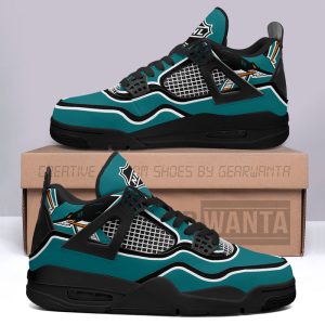 San Jose Sharks Jordan 4 Sneakers Custom Shoes Personalized Shoes For Fans JD112