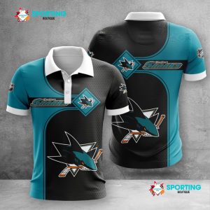 San Jose Sharks Polo Shirt Golf Shirt 3D PLS1343