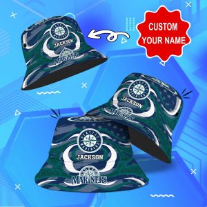 Seattle Mariners MLB Bucket Hat Personalized SBH046