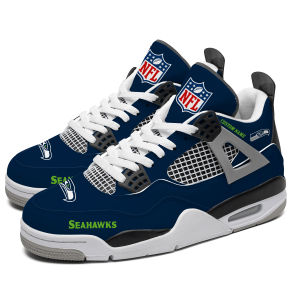 Seattle Seahawks NFL Custom Name Jordan 4 Shoes Personalized Sneaker For Fan J4039