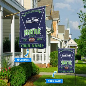 Seattle Seahawks NFL Personalized Flag House and Garden HGF057