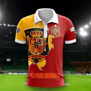 Spain national football team Polo Shirt Golf Shirt 3D PLS1933