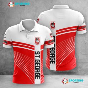 St. George Illawarra Dragons Polo Shirt Golf Shirt 3D PLS1503