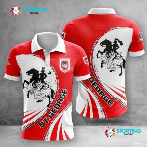 St. George Illawarra Dragons Polo Shirt Golf Shirt 3D PLS2085