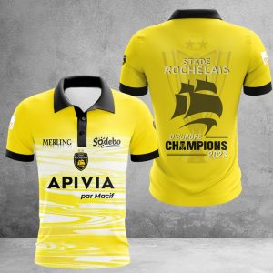 Stade Rochelais Champions d'Europe 2023 Polo Shirt Golf Shirt 3D PLS327